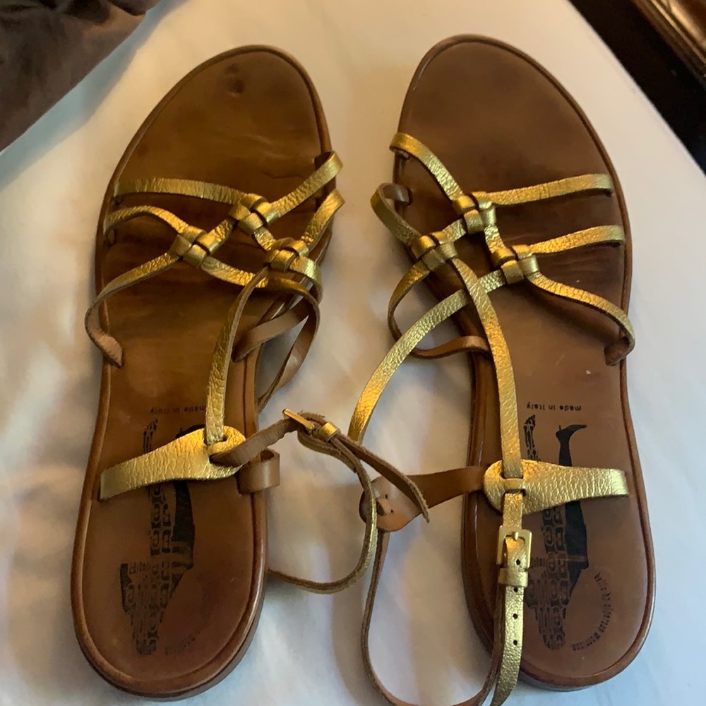 Gold sandals size 8